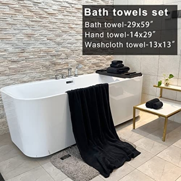YTYC 6-Piece Extra Large Bath Towel Set - Soft Microfiber