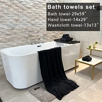 YTYC 6-Piece Extra Large Bath Towel Set - Soft Microfiber