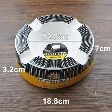 Cigar Ashtray Big Ashtrays for 8" Round Cigarettes Large Rest Outdoor Cigars Ashtray for Patio/Outside/Indoor Ashtray Gifts for Men