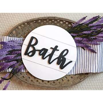 Lavender Rustic 3D Bath Sign for Modern Bathroom Decor