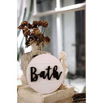 Lavender Rustic 3D Bath Sign for Modern Bathroom Decor