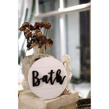 Lavender Rustic 3D Bath Sign for Modern Bathroom Decor