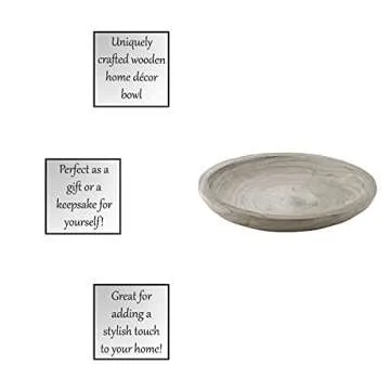 Santa Barbara Design Studio Wood Bowls TableSugar Hand Carved Paulownia Wood Serving Bowl, Large, Grey