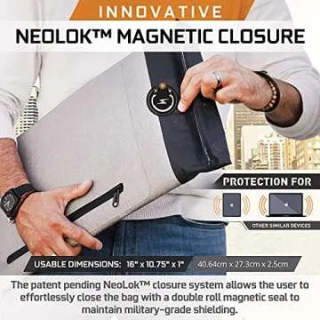 Mission Darkness Dry Shield Faraday Laptop Sleeve // Slim Waterproof Bag for Laptop Computers, RF Shielding Liner, Felt Padding, Magnetic Roll Closure, Signal Blocking, Anti-Hacking, Data Security