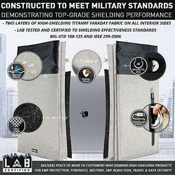 Mission Darkness Dry Shield Faraday Laptop Sleeve // Slim Waterproof Bag for Laptop Computers, RF Shielding Liner, Felt Padding, Magnetic Roll Closure, Signal Blocking, Anti-Hacking, Data Security