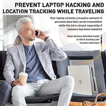 Mission Darkness Dry Shield Faraday Laptop Sleeve // Slim Waterproof Bag for Laptop Computers, RF Shielding Liner, Felt Padding, Magnetic Roll Closure, Signal Blocking, Anti-Hacking, Data Security