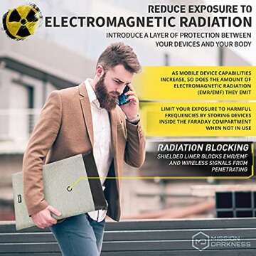 Mission Darkness Dry Shield Faraday Laptop Sleeve // Slim Waterproof Bag for Laptop Computers, RF Shielding Liner, Felt Padding, Magnetic Roll Closure, Signal Blocking, Anti-Hacking, Data Security