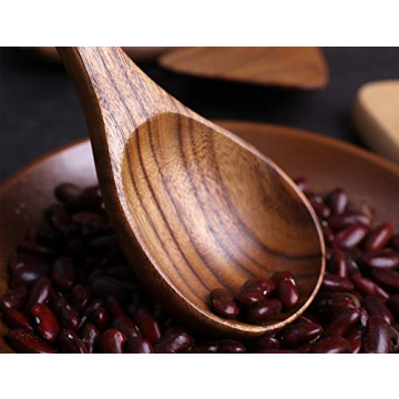 Detomato 6pcs Wooden Healthy Cooking Kitchen Utensil Set Natural Nonstick Hard Wooden Spatulas and Spoons Eco-Friendly Safe Kitchen Cooking Tools BPA Free Non Toxic