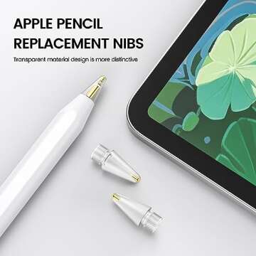 Pencil Tips for Apple Pencil Replacement Tips Digital Pens iPencil Nib Fine Point Precise Control Pen Nibs Compatible with Apple Pencil 1st/2nd Generation