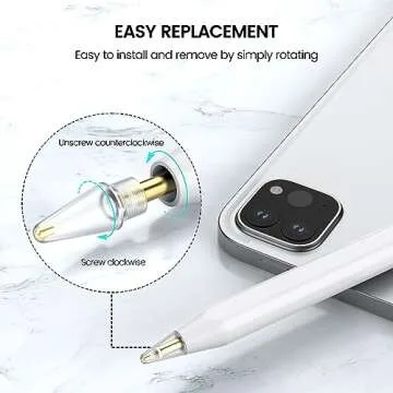 Pencil Tips for Apple Pencil Replacement Tips Digital Pens iPencil Nib Fine Point Precise Control Pen Nibs Compatible with Apple Pencil 1st/2nd Generation