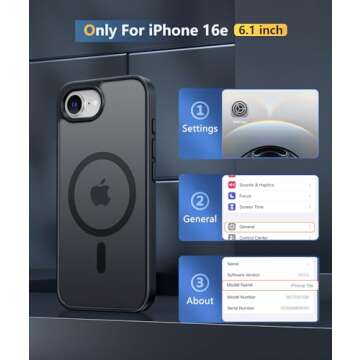 FNTCASE for iPhone 16e Phone Case: iPhone 16E 2025 Magnetic Matte Military Grade Drop Protection Pho...