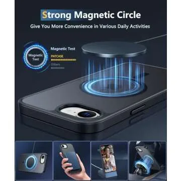 FNTCASE for iPhone 16e Phone Case: iPhone 16E 2025 Magnetic Matte Military Grade Drop Protection Phone Cover | Slim Anti-Slip Durable Shockproof Cases(Black)