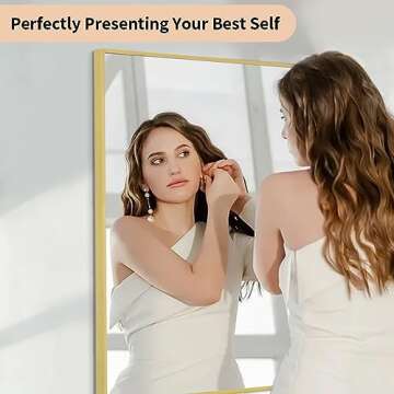 Koonmi Gold Bathroom Mirror - Elegant 26x38 Inch Design