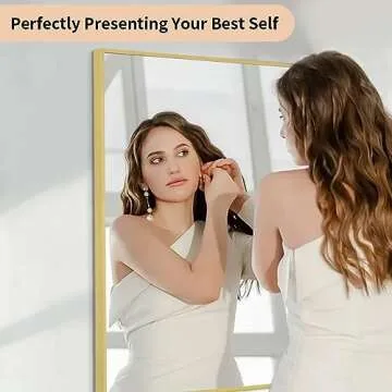 Koonmi Gold Bathroom Mirror - Elegant 26x38 Inch Design