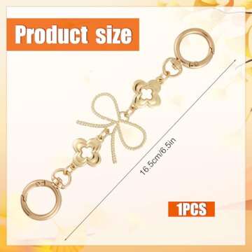 Bag Extender Chains, Purse Strap Extenders Bow Pattern Handbag Extender Chain Replacement Metal Chai...