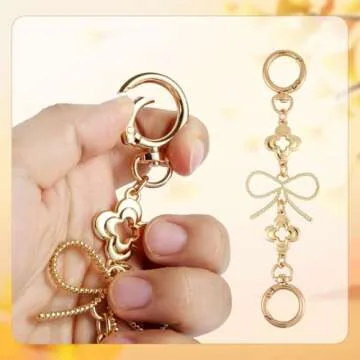 Bag Extender Chains, Purse Strap Extenders Bow Pattern Handbag Extender Chain Replacement Metal Chain Purse Strap Accessories for Handbags Purses (Small Bow)