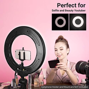 LimoStudio 14" Dimmable LED Ring Light for Pros