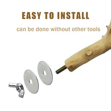 Hamiledyi Wood Bird Perch Stand Parrot Stand Branch Natural Wood Stick Paw Grinding Cage Accessories...