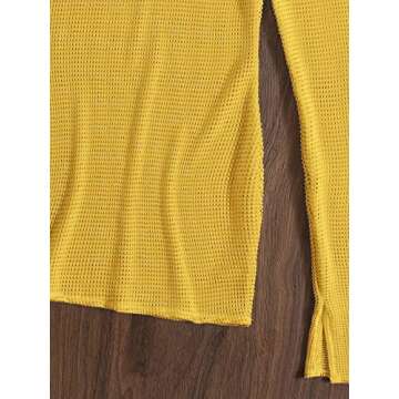 MakeMeChic Crochet Cover Up Dress - Long Sleeve Beachwear