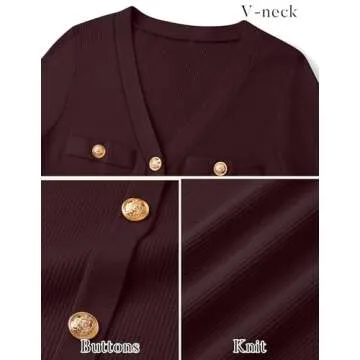 MIROL Women's V-Neck Bodycon Sweater Dress 2024 Fall Long Sleeve Button Down Knit Maxi Dress Elegant Long Dresses Wine