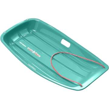 Retrospec Retrorider Plastic Snow Sled – Toboggan Style with Pull Rope, Cold-Resistant Coating, an...