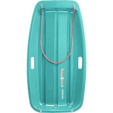 Retrospec Retrorider Plastic Snow Sled – Toboggan Style with Pull Rope, Cold-Resistant Coating, and Hard Bottom for Smooth Downhill Rides – Available in 35" and 48" Sizes for Kids and Adults