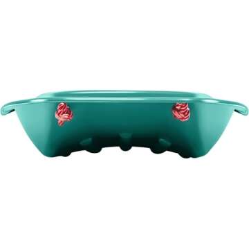 Retrospec Retrorider Plastic Snow Sled – Toboggan Style with Pull Rope, Cold-Resistant Coating, and Hard Bottom for Smooth Downhill Rides – Available in 35" and 48" Sizes for Kids and Adults