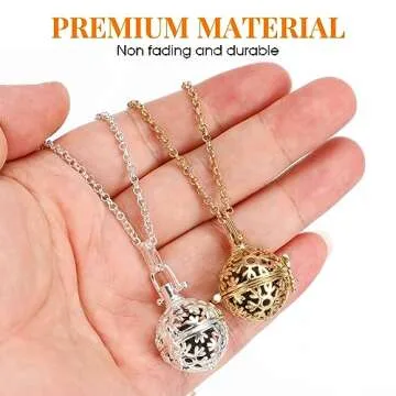 MILISTEN 2pcs Essential Oil Diffuser Necklace Pendant Ball Locket Perfume Scent Diffusers Neck Chain for Women Mothers Day Jewelry