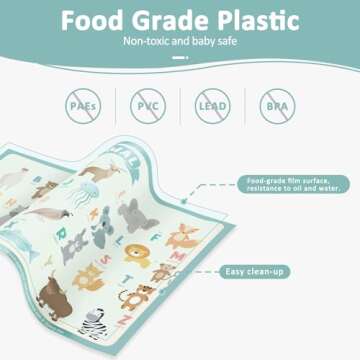 60 Pack Disposable Placemats for Baby & Toddle, Sticky Kids Placemat for Picnic Table, Party, Travel...