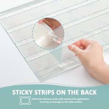 60 Pack Disposable Placemats for Baby & Toddle, Sticky Kids Placemat for Picnic Table, Party, Travel, 12" x 18" Restaurant Table Mats, Animal Alphabet Theme