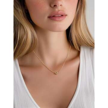ChicSilver 18K Gold Plated Sterling Silver Tiny Heart Pendant Necklace | Dainty Jewelry for Women