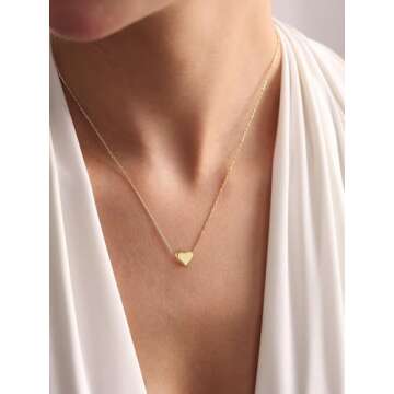 ChicSilver 18K Gold Plated Tiny Heart Pendant Necklace