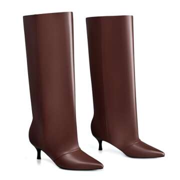 MIRAAZZURRA Kitten Heel Boots for Women - Stylish Comfort