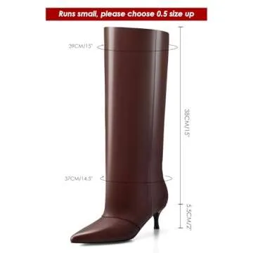 MIRAAZZURRA Kitten Heel Boots for Women - Stylish Comfort