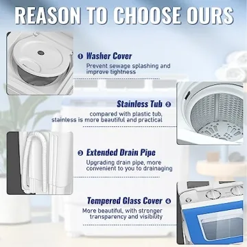 INTERGREAT Mini Washing Machine Combo for Small Spaces