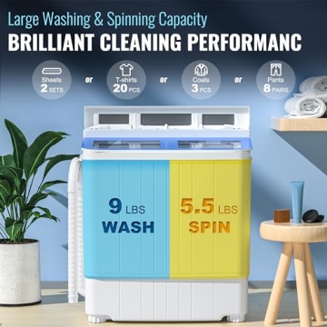 INTERGREAT Mini Washing Machine Combo for Small Spaces