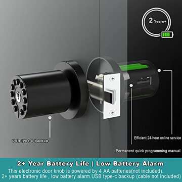 BOTHSTAR Keypad Door Knob for Home & Office Security