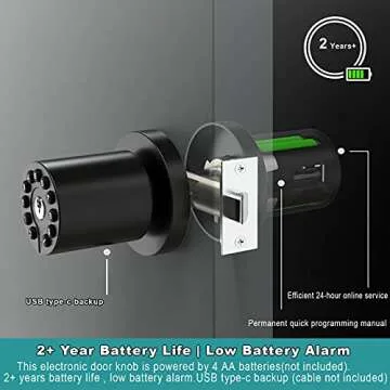 BOTHSTAR Keypad Door Knob for Home & Office Security