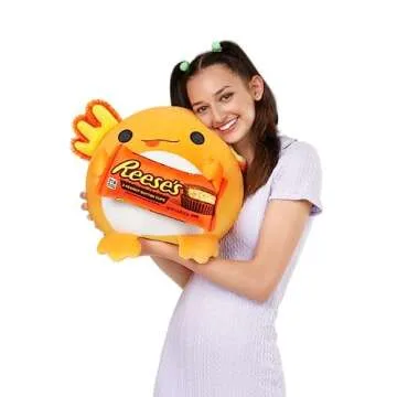 ZURU Snackles (Reese's Pieces Axolotl Super Sized 14 inch Plush by ZURU, Ultra Soft Plush, Collectible Plush with Real Licensed Brands, Stuffed Animal