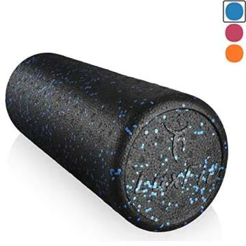 LuxFit Speckled Foam Rollers 3 Year Warranty High Density for Physical Therapy Exercise Deep Tissue Muscle Massage. Back Leg and Body Roller (Blue, 12 Inch)
