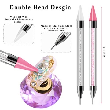 2-Piece Nail Rhinestone Picker with Case & Extra Tips