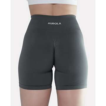 AUROLA Intensify Workout Shorts for Women Seamless Scrunch Short Gym Yoga Running Sport Active Exercise Fitness Shorts(XS,Steel Grey)