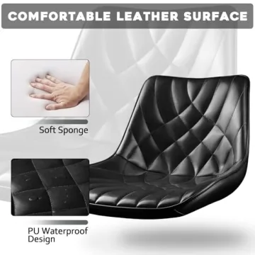 Modern Adjustable Leather Bar Stools with Swivel Feature