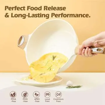 SENSARTE Nonstick Deep Frying Pan, 12 Inch Large Skillet Pan, Induction Cookware, 5Qt Non Stick Saut...