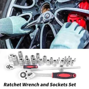 Tool Sets for Men, Tool Box with Tools, Tool Kit with Rolling Tool Box, Complete Tool Box Set,Household Tool Set, Aluminum Trolley Case Tool Set,Tool kit as Gift on Father's Day