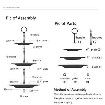 Elegant 3 Tier Cake Stand in Blue Floral Design