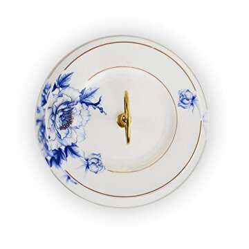 Elegant 3 Tier Cake Stand in Blue Floral Design