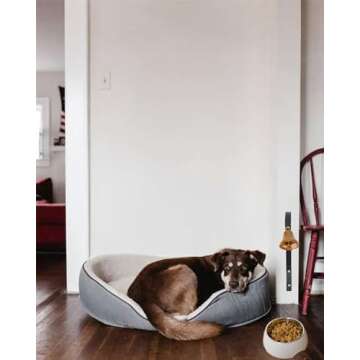 GoldTiger Dog Doorbell,Fixed Metal Dog Doorbell,Dog Bell for Door Potty Training,Bell for Dogs to Ring to go Outside,Manual Assemble Wall Mounted Dog Door Bell (White)