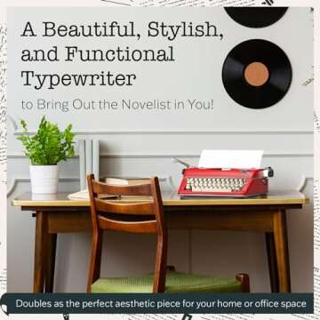 Maplefield Manual Typewriter, Real Vintage Typewriter, Cute Desk Decor for Home and Office, Easy Set...