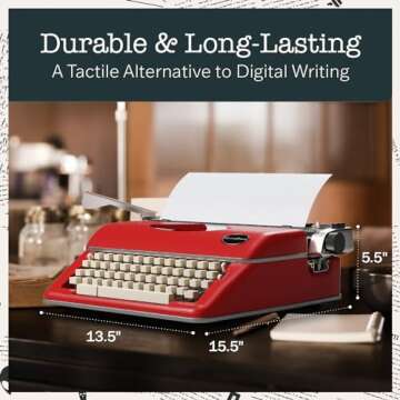 Maplefield Manual Typewriter - Vintage Style Gift for Writers